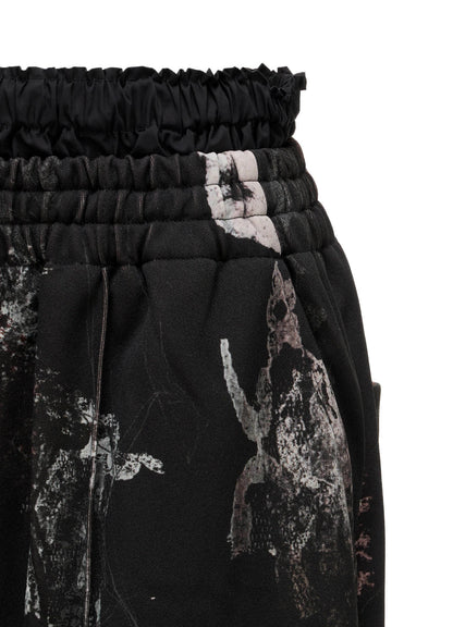 LACE FLOWER PT DOUBLE WAIST SWEAT PANTS