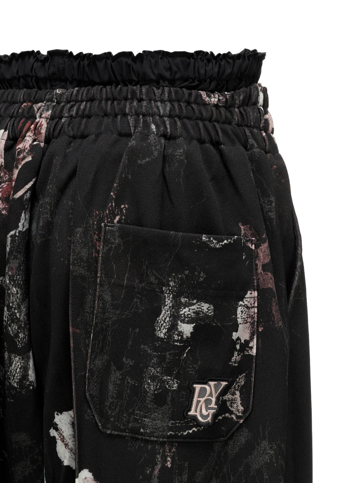 LACE FLOWER PT DOUBLE WAIST SWEAT PANTS