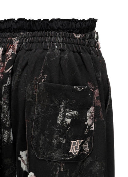 LACE FLOWER PT DOUBLE WAIST SWEAT PANTS