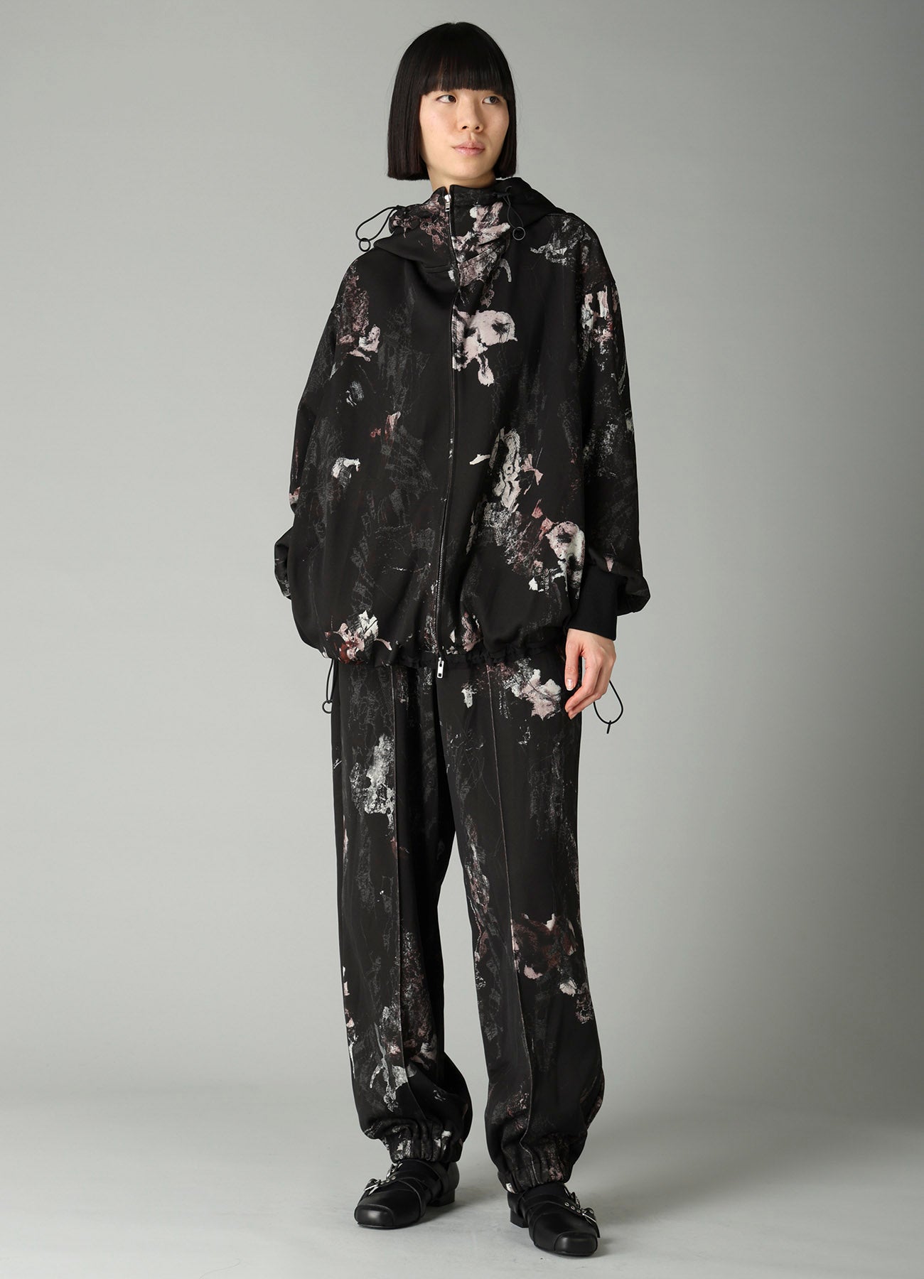 LACE FLOWER PT DOUBLE WAIST SWEAT PANTS