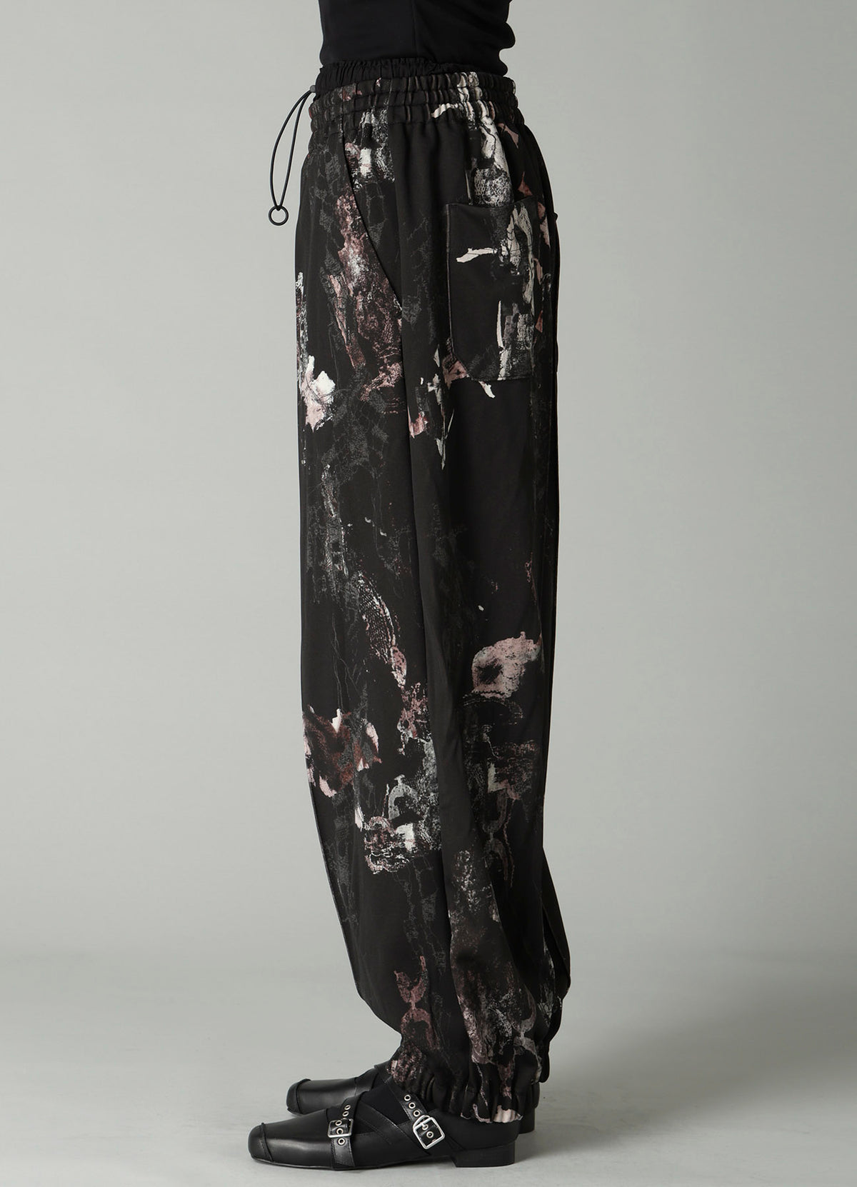 LACE FLOWER PT DOUBLE WAIST SWEAT PANTS
