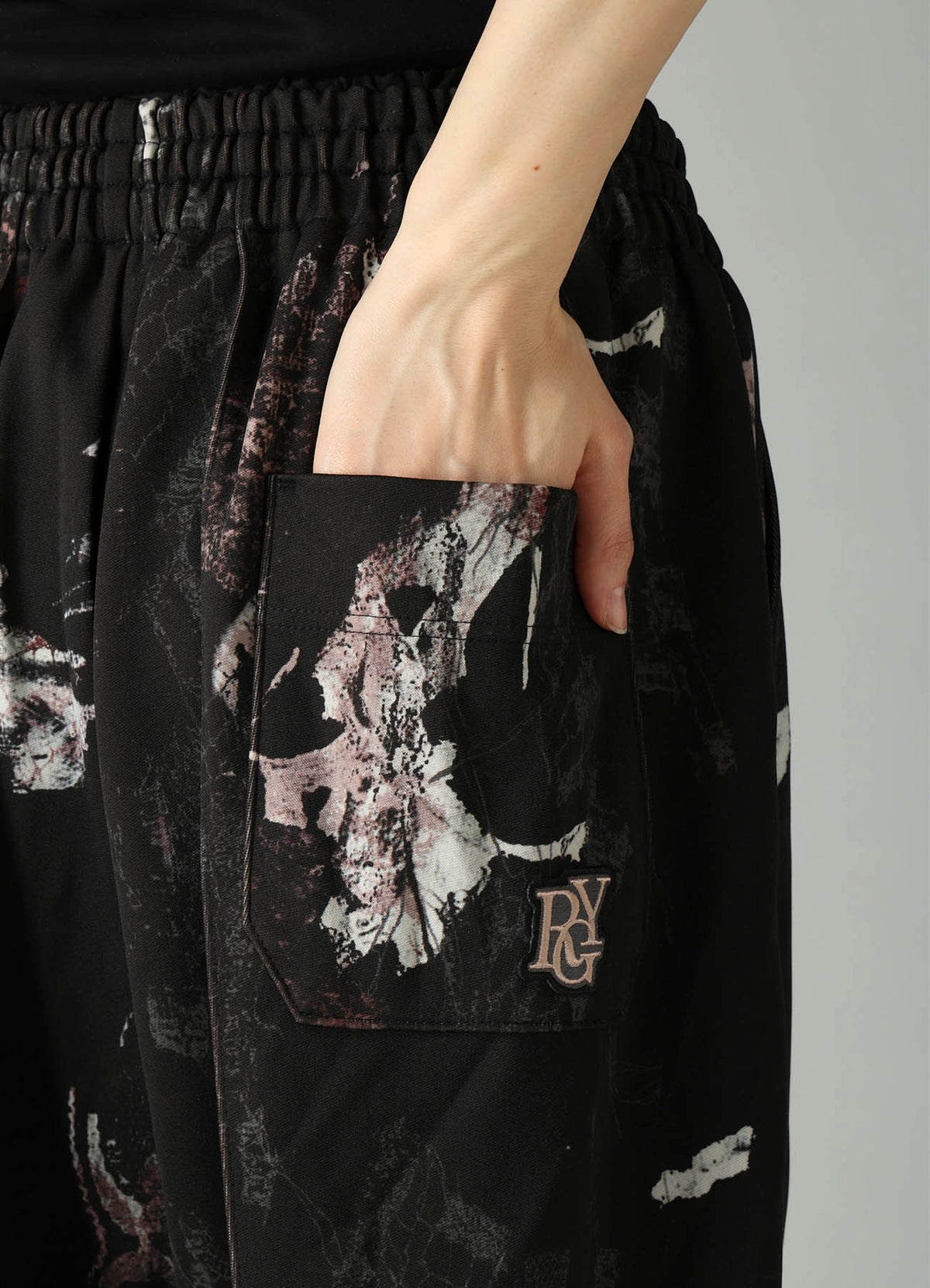 LACE FLOWER PT DOUBLE WAIST SWEAT PANTS