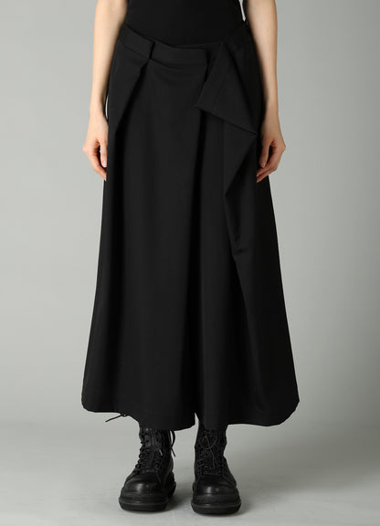 GABARDINE RANDOM TUCK DETAIL PANTS