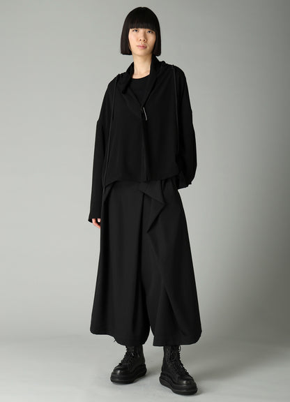 GABARDINE RANDOM TUCK DETAIL PANTS
