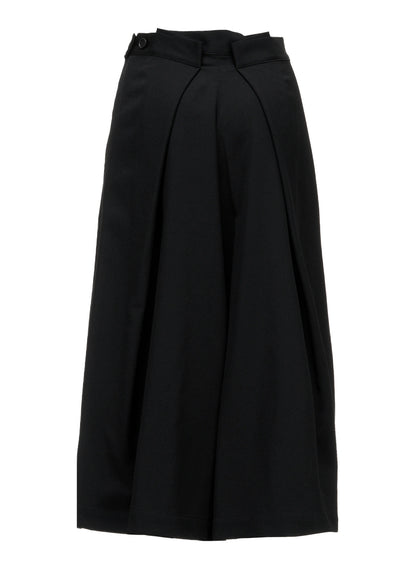 GABARDINE RANDOM TUCK DETAIL PANTS