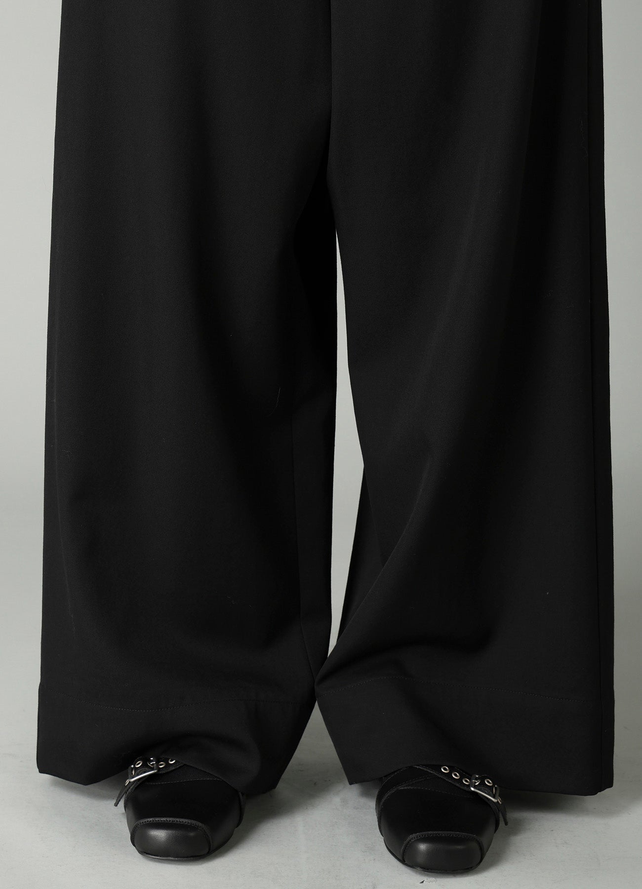 GABARDINE MAXI WIDE PANTS