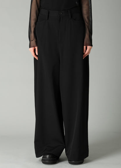 GABARDINE BACKSIDE TUCK BAGGY PANTS