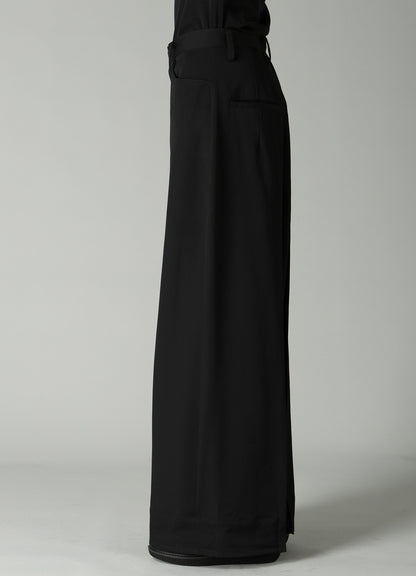GABARDINE BACKSIDE TUCK BAGGY PANTS