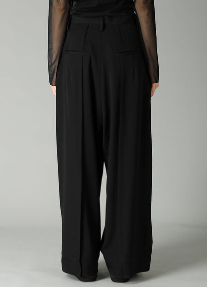 GABARDINE BACKSIDE TUCK BAGGY PANTS