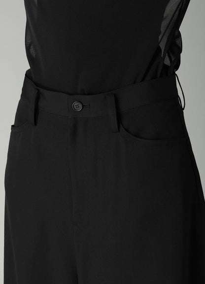 GABARDINE BACKSIDE TUCK BAGGY PANTS