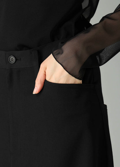 GABARDINE BACKSIDE TUCK BAGGY PANTS