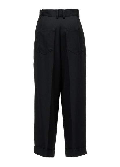 GABARDINE 2 TUCKS BAGGY PANTS