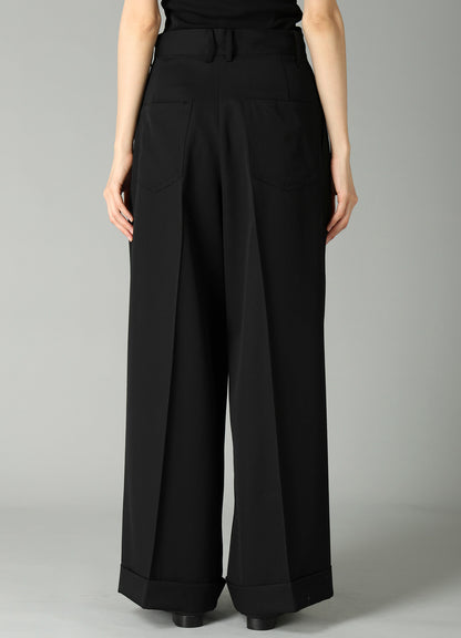 GABARDINE 2 TUCKS BAGGY PANTS