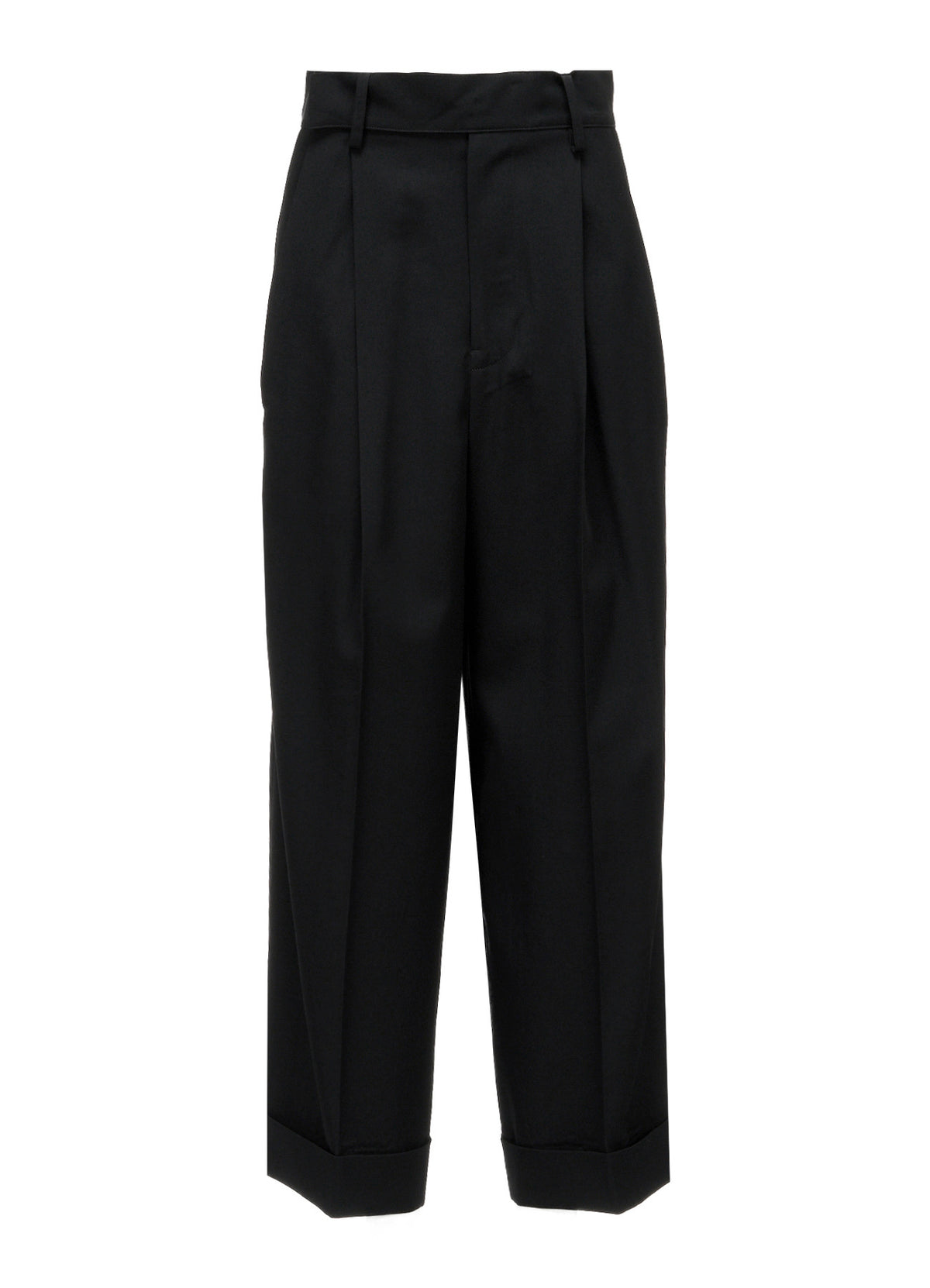 GABARDINE 2 TUCKS BAGGY PANTS