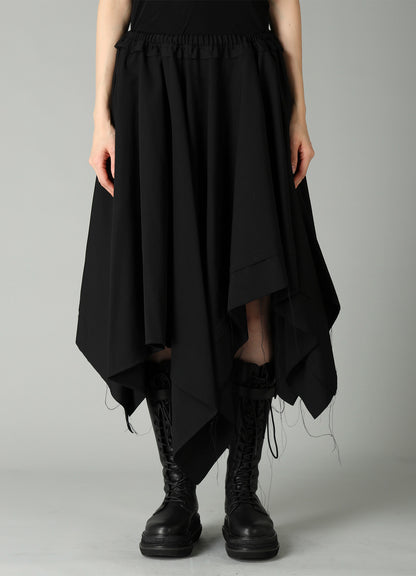GABARDINE ASYMMETRIC MOVING SKIRT