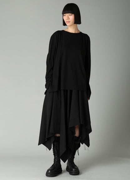 GABARDINE ASYMMETRIC MOVING SKIRT