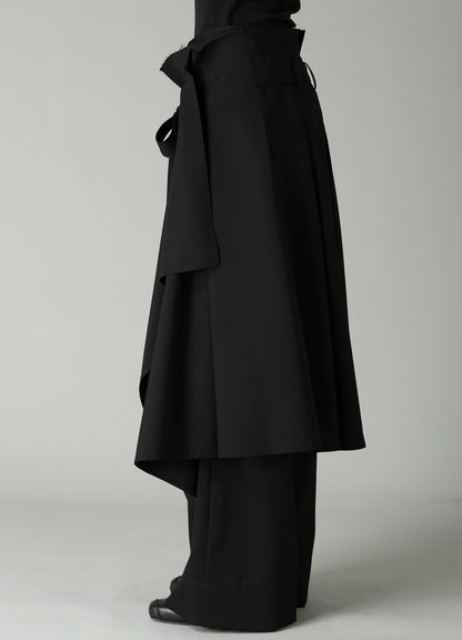 GABARDINE TUCK&DRAPE WRAP SKIRT
