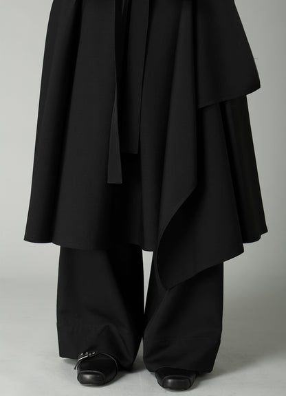 GABARDINE TUCK&DRAPE WRAP SKIRT
