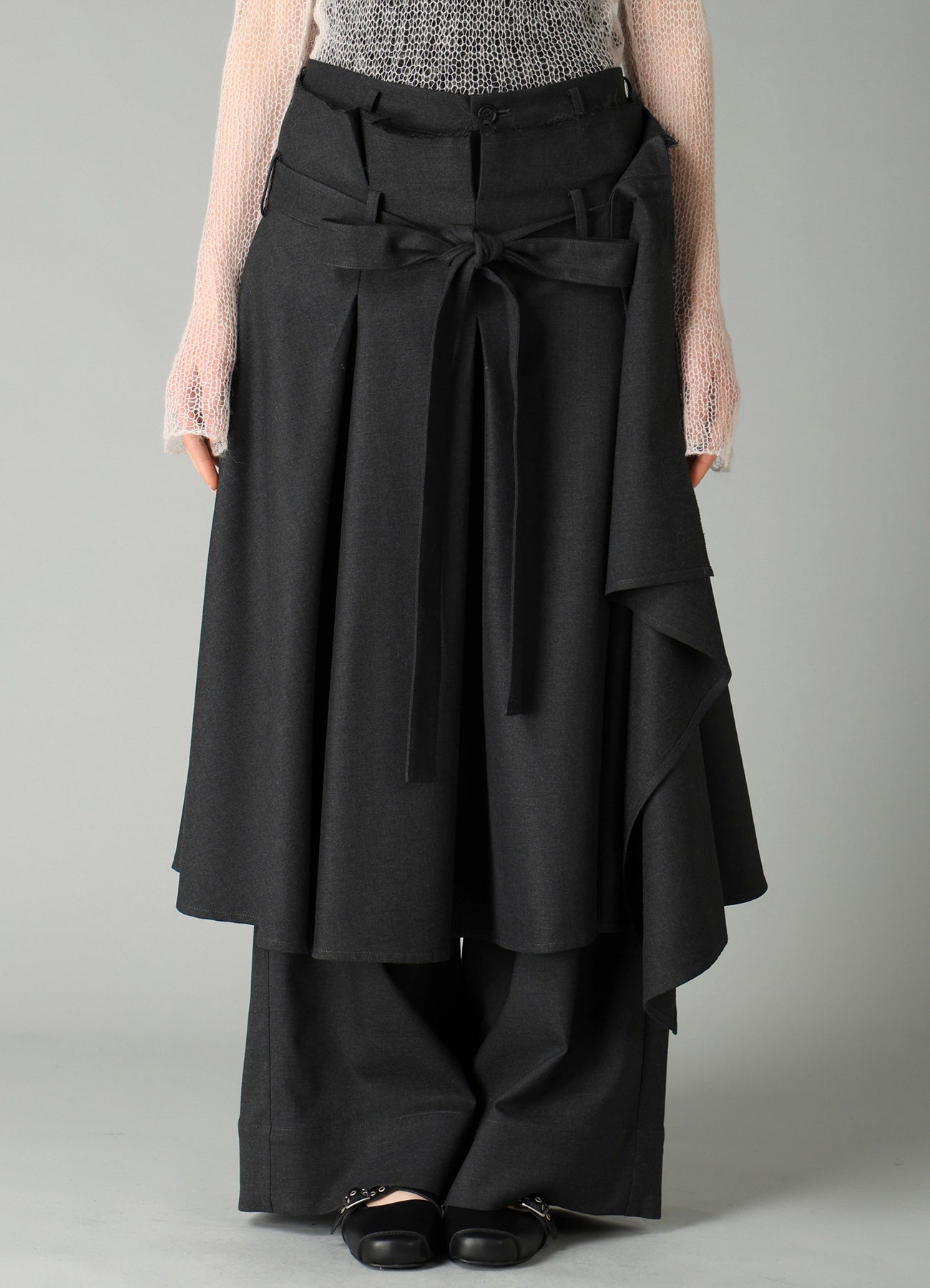 E/Ry TWILL TUCK&DRAPE WRAP SKIRT