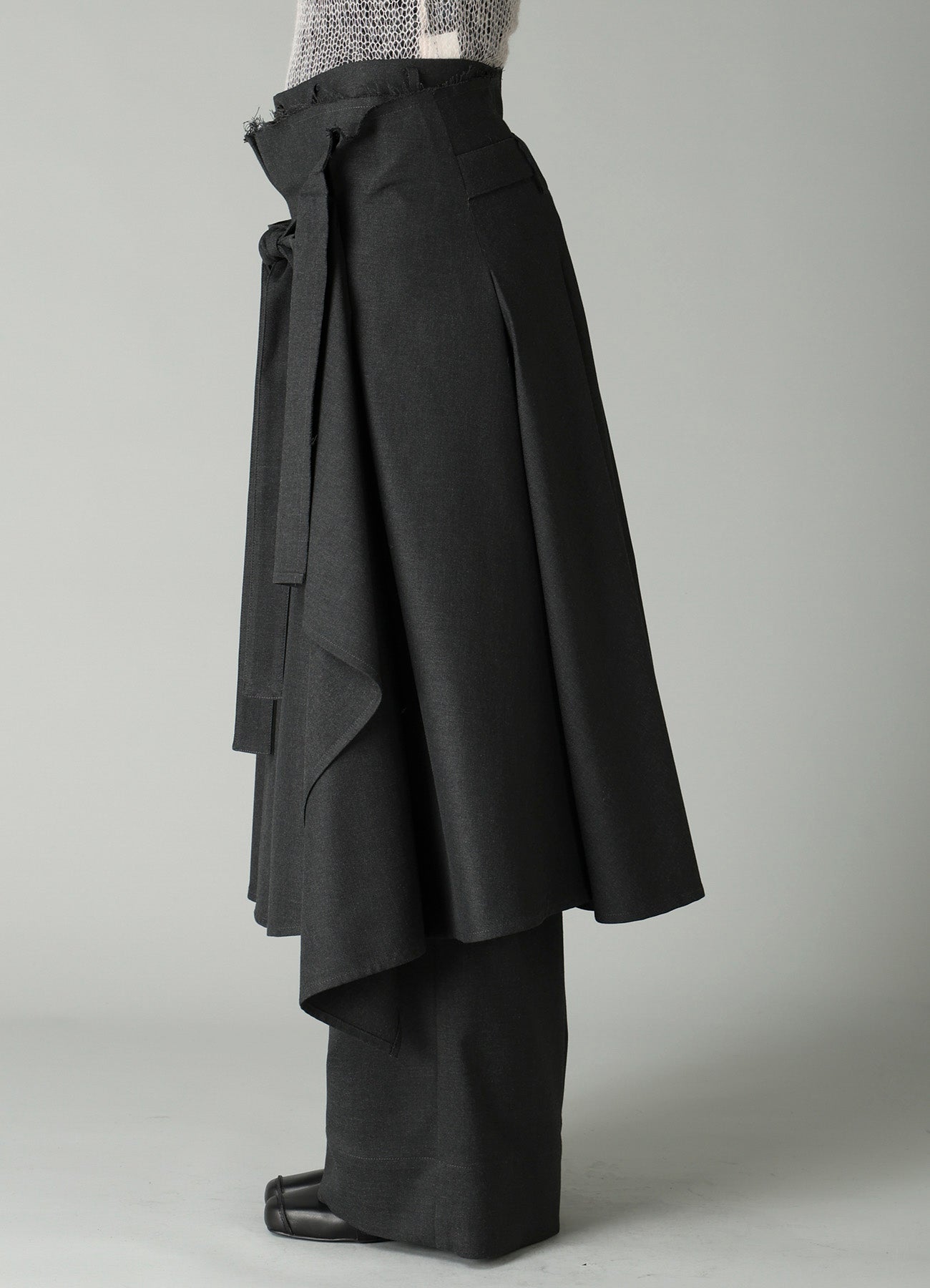 E/Ry TWILL TUCK&DRAPE WRAP SKIRT