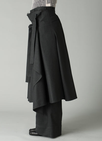 E/Ry TWILL TUCK&DRAPE WRAP SKIRT