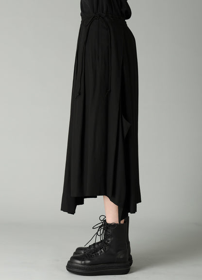 CELLULOSE POPLIN UNBALANCED TUCK SKIRT