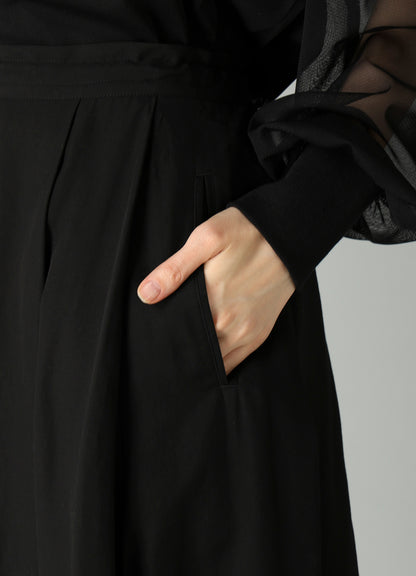 CELLULOSE POPLIN UNBALANCED TUCK SKIRT