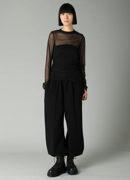 WOOLY TULLE CREWNECK LONG SLV T