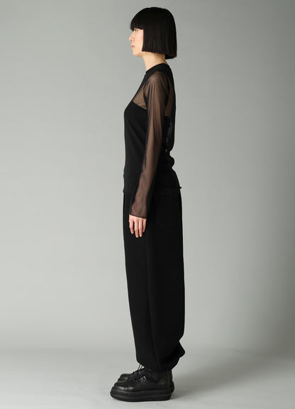 WOOLY TULLE CREWNECK LONG SLV T