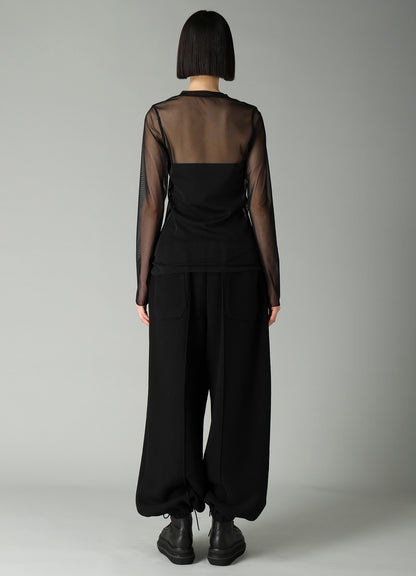 WOOLY TULLE CREWNECK LONG SLV T