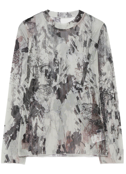 WOOLY TULLE PT CREWNECK LONG SLV T