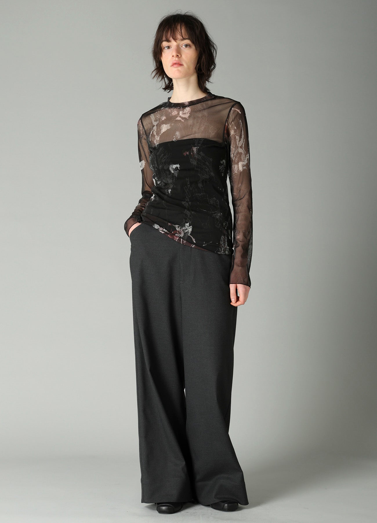 WOOLY TULLE PT CREWNECK LONG SLV T