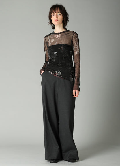 WOOLY TULLE PT CREWNECK LONG SLV T