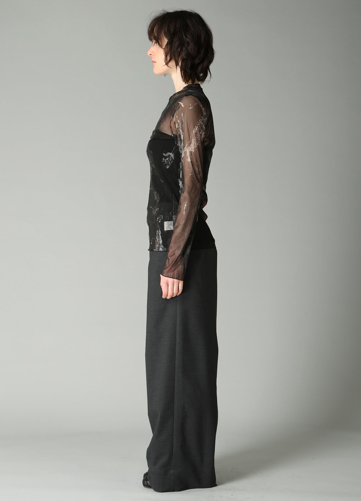 WOOLY TULLE PT CREWNECK LONG SLV T