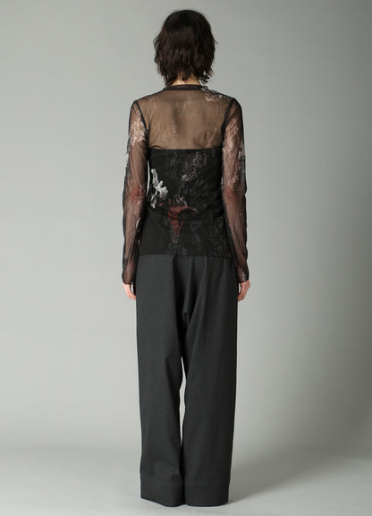 WOOLY TULLE PT CREWNECK LONG SLV T