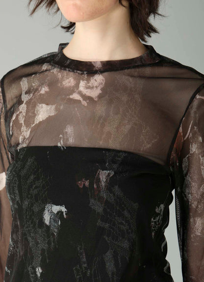 WOOLY TULLE PT CREWNECK LONG SLV T