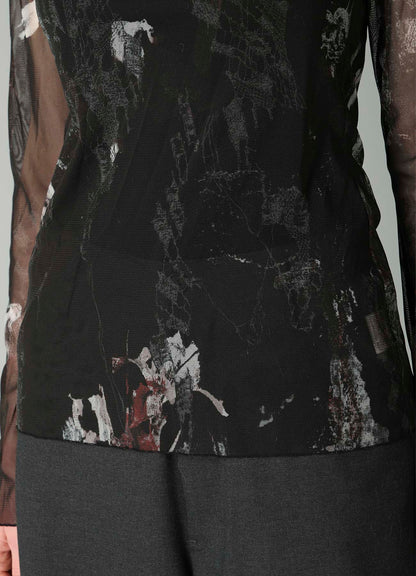WOOLY TULLE PT CREWNECK LONG SLV T