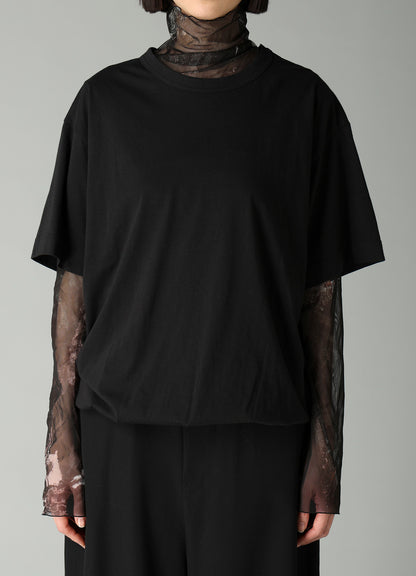 COMBED SINGLE JERSEY DOUBLE LAYERED HIGHNECK T