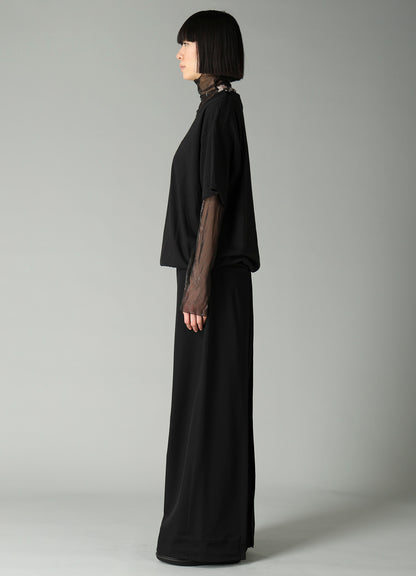 COMBED SINGLE JERSEY DOUBLE LAYERED HIGHNECK T