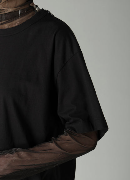 COMBED SINGLE JERSEY DOUBLE LAYERED HIGHNECK T
