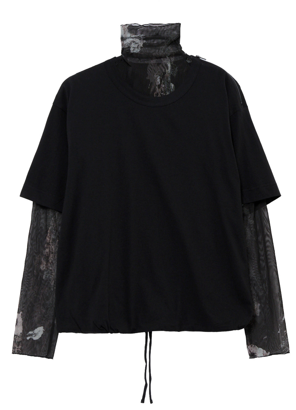 COMBED SINGLE JERSEY DOUBLE LAYERED HIGHNECK T