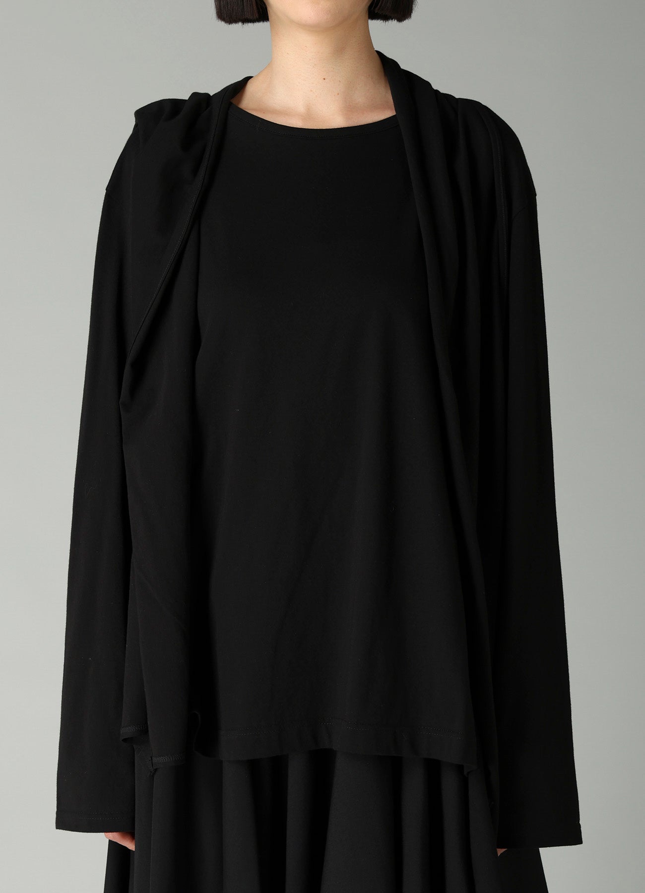 COTTON SINGLE JERSEY BACKSIDE DRAPE DETAIL T