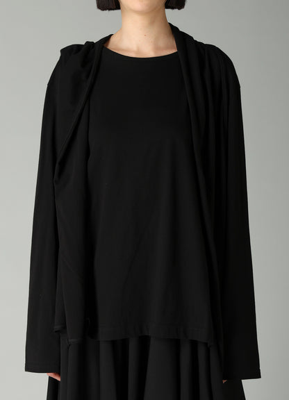 COTTON SINGLE JERSEY BACKSIDE DRAPE DETAIL T