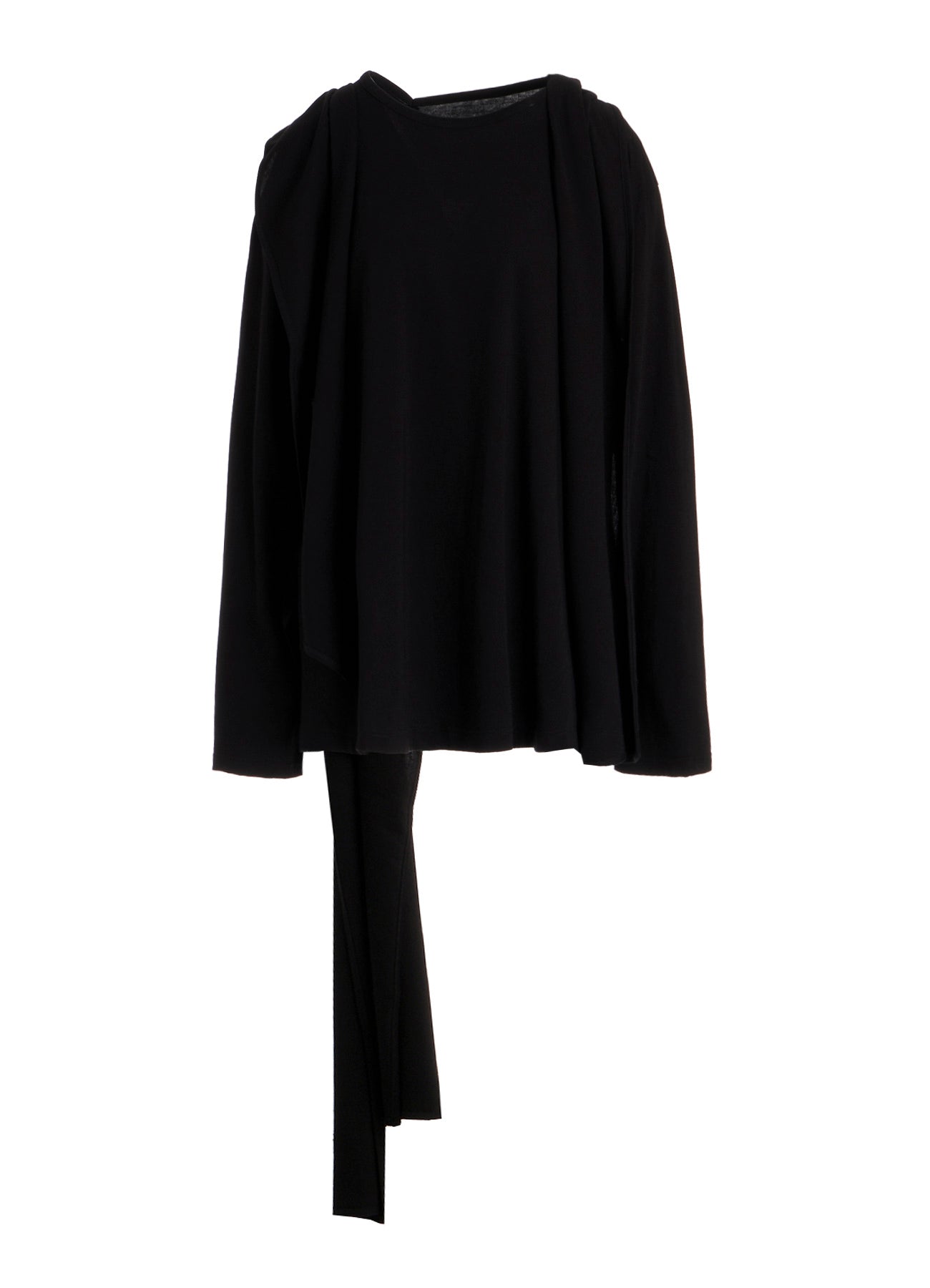 COTTON SINGLE JERSEY BACKSIDE DRAPE DETAIL T