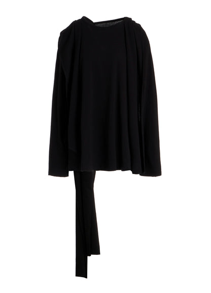 COTTON SINGLE JERSEY BACKSIDE DRAPE DETAIL T
