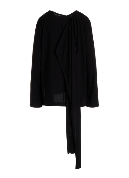 COTTON SINGLE JERSEY BACKSIDE DRAPE DETAIL T