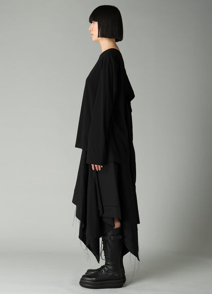 COTTON SINGLE JERSEY BACKSIDE DRAPE DETAIL T