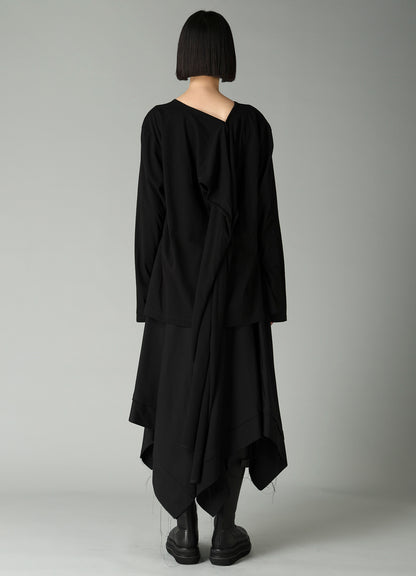 COTTON SINGLE JERSEY BACKSIDE DRAPE DETAIL T