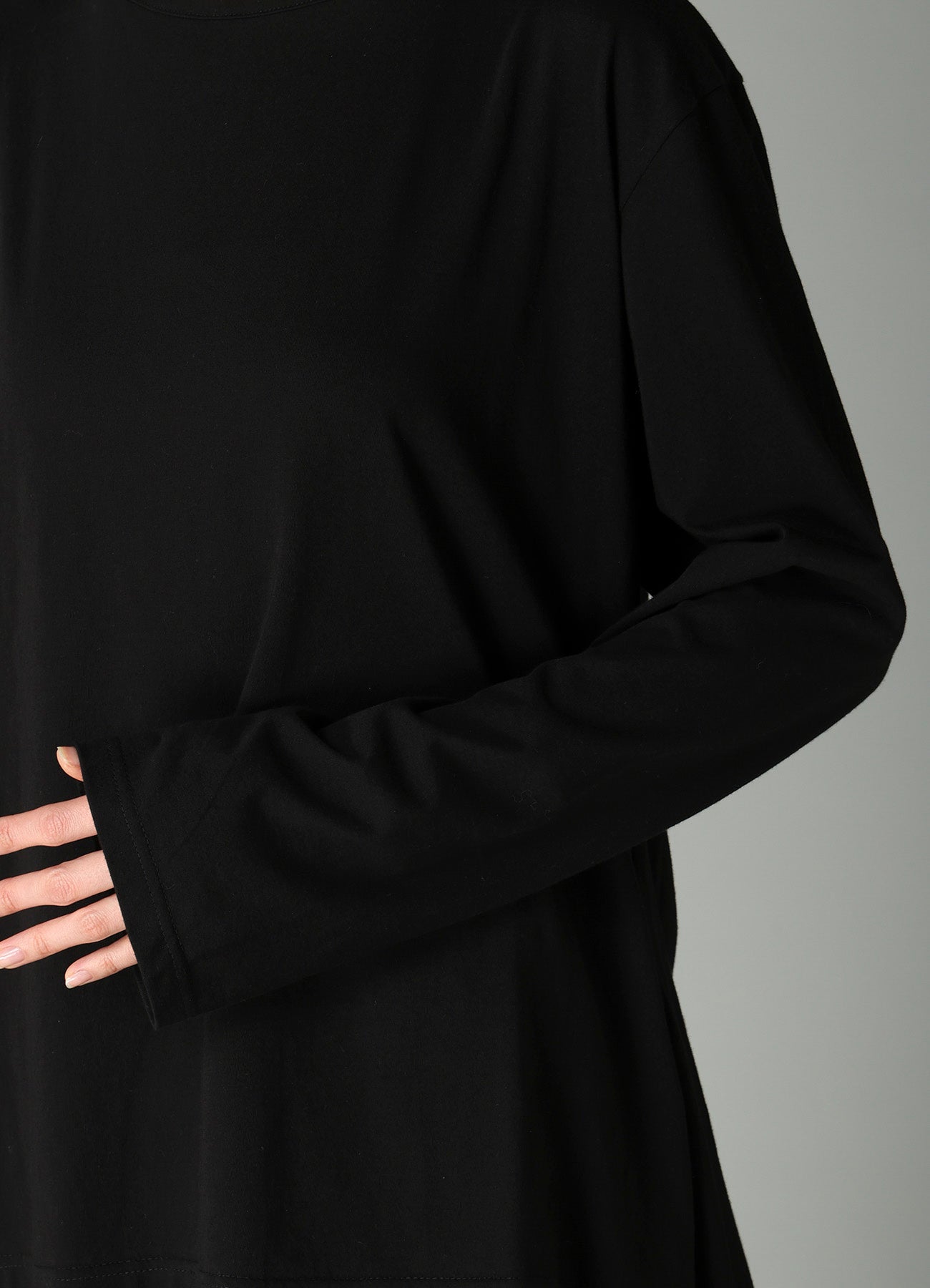 COTTON SINGLE JERSEY BACKSIDE DRAPE DETAIL T