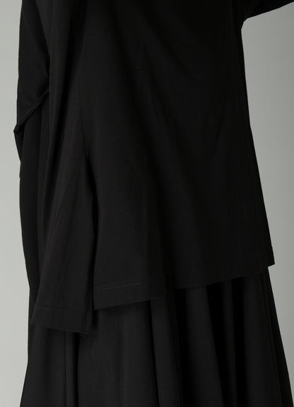 COTTON SINGLE JERSEY BACKSIDE DRAPE DETAIL T
